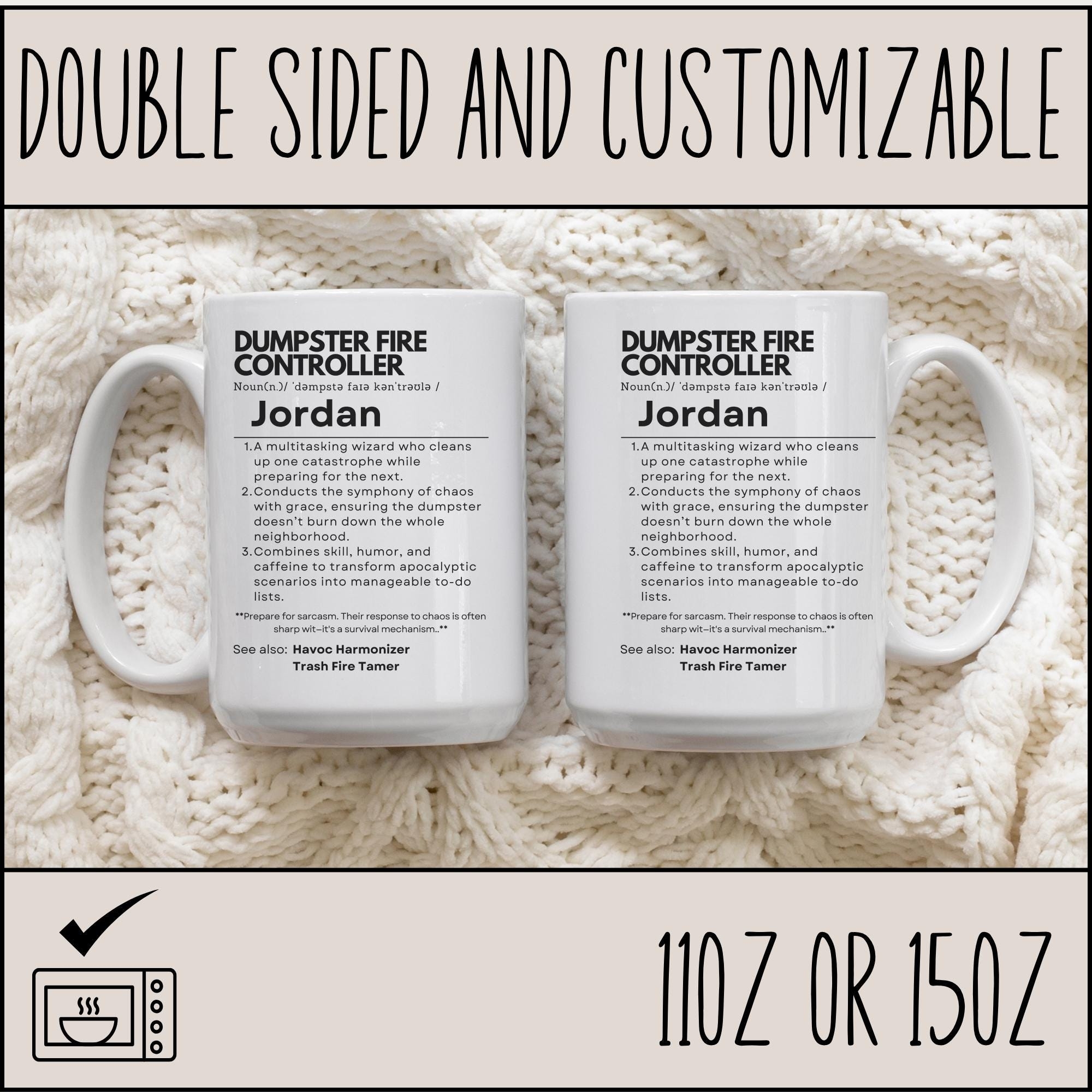 Dumpster Fire Controller Mug Customizable Gift For Boss Etsy