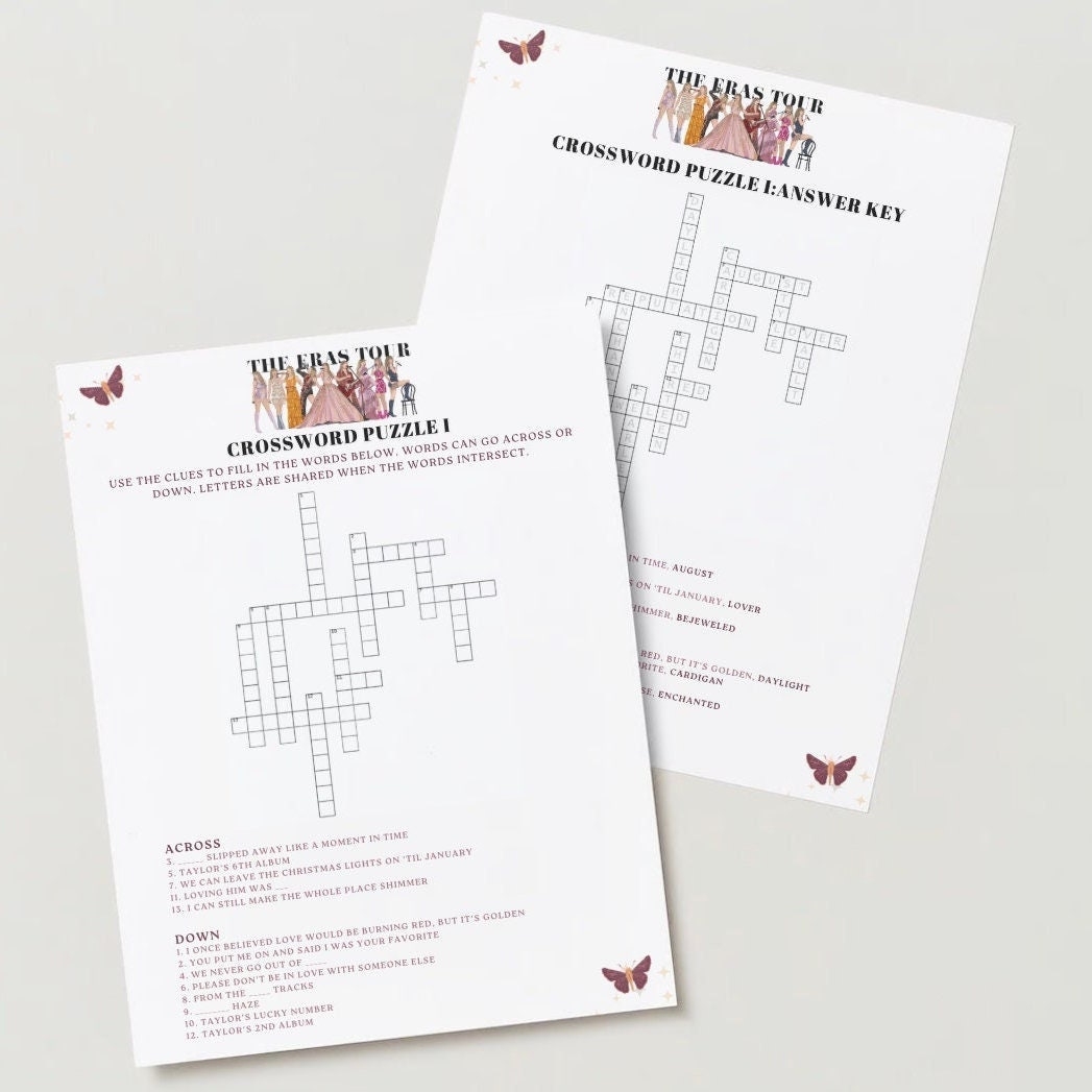 Editable Crossword Puzzle Era s Tour Party Printable Party Games Digital Template Etsy Editable Crossword Puzzle Era s Tour Party Printable Party Games Digital Template Etsy