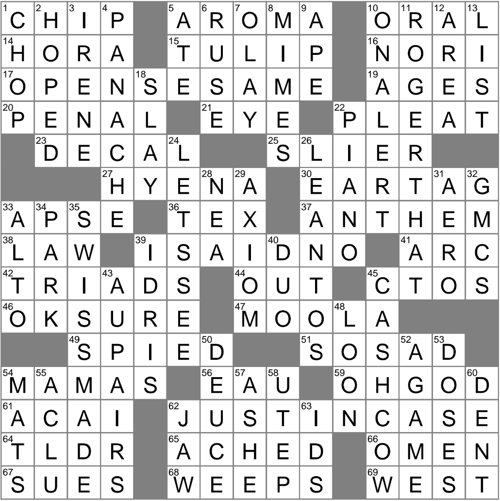 Mochi Option Crossword
