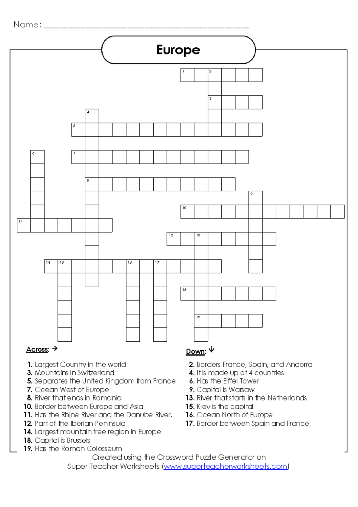 Europe Crossword Puzzle Worksheet Studocu Europe Crossword Puzzle Worksheet Studocu