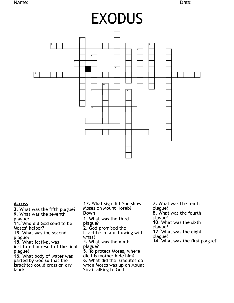 Exodus Mount Crossword