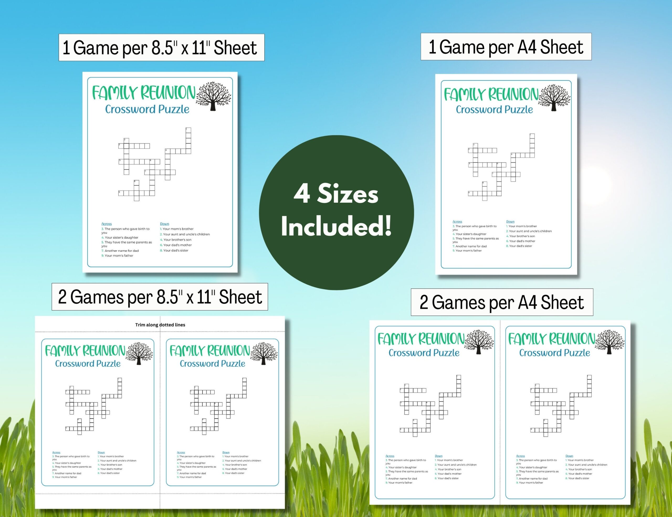 Family Reunion Crossword Puzzle Family Reunion Word Puzzle Family Reunion Games Family Games Printable Games Kids Games Group Etsy Canada