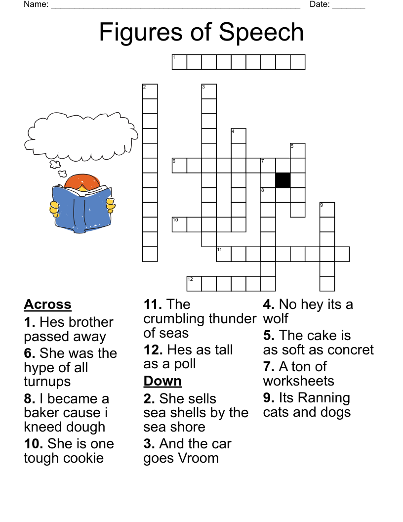 Figures Of Speech Crossword WordMint Figures Of Speech Crossword WordMint