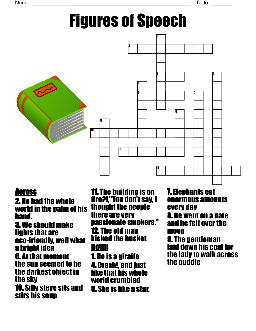 Figures Of Speech Crossword WordMint Figures Of Speech Crossword WordMint
