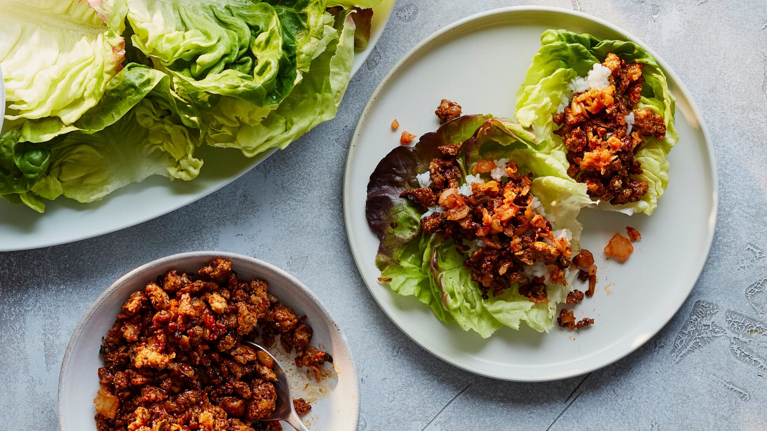 Five Ingredient Five Star Kimchi Chicken Lettuce Wraps The New York Times