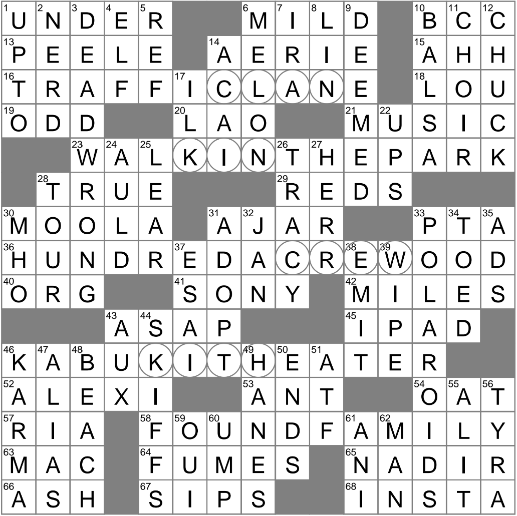 Flat Bottomed Boat Crossword