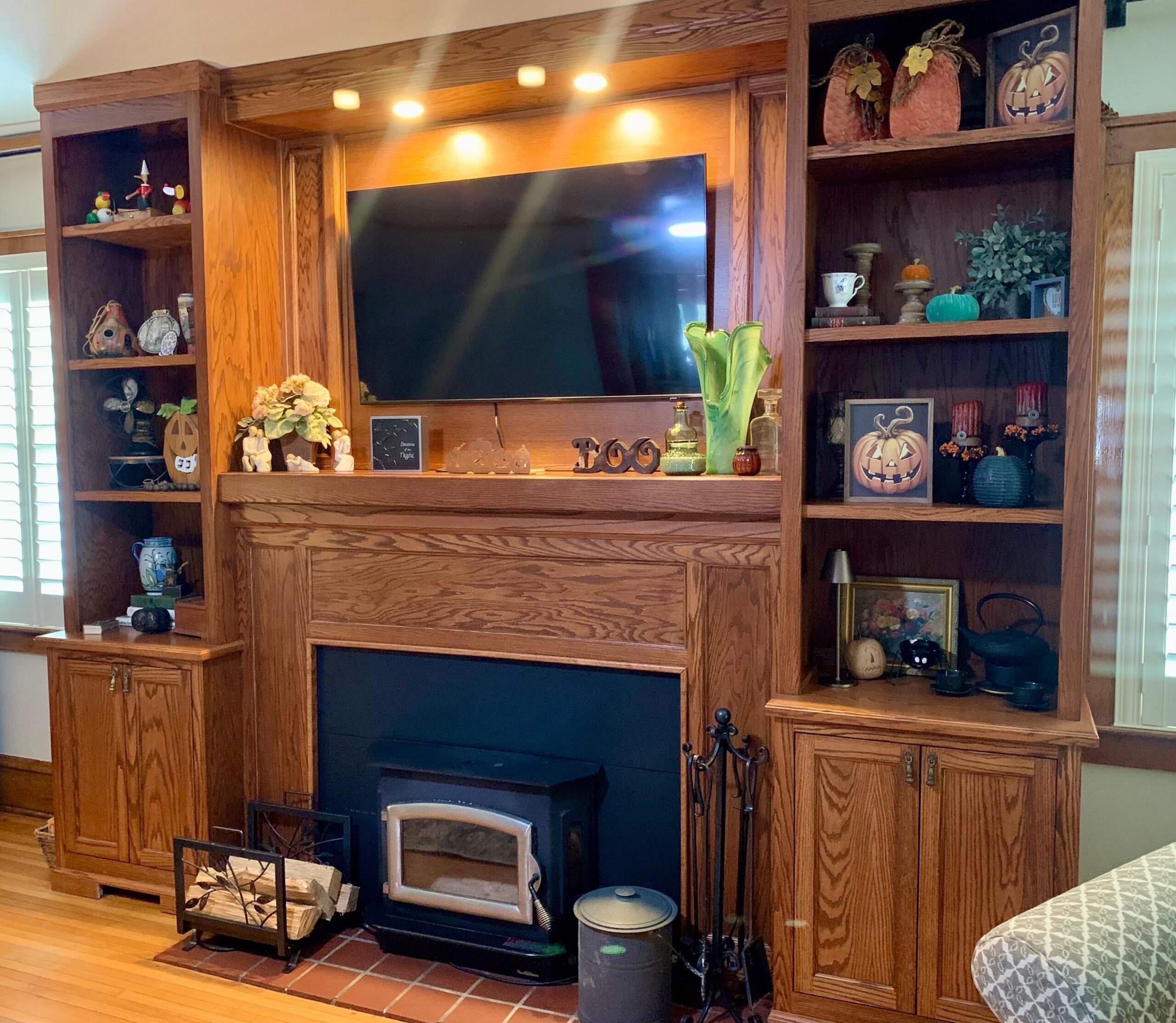 Floating Shelves Next To Fireplace Etsy
