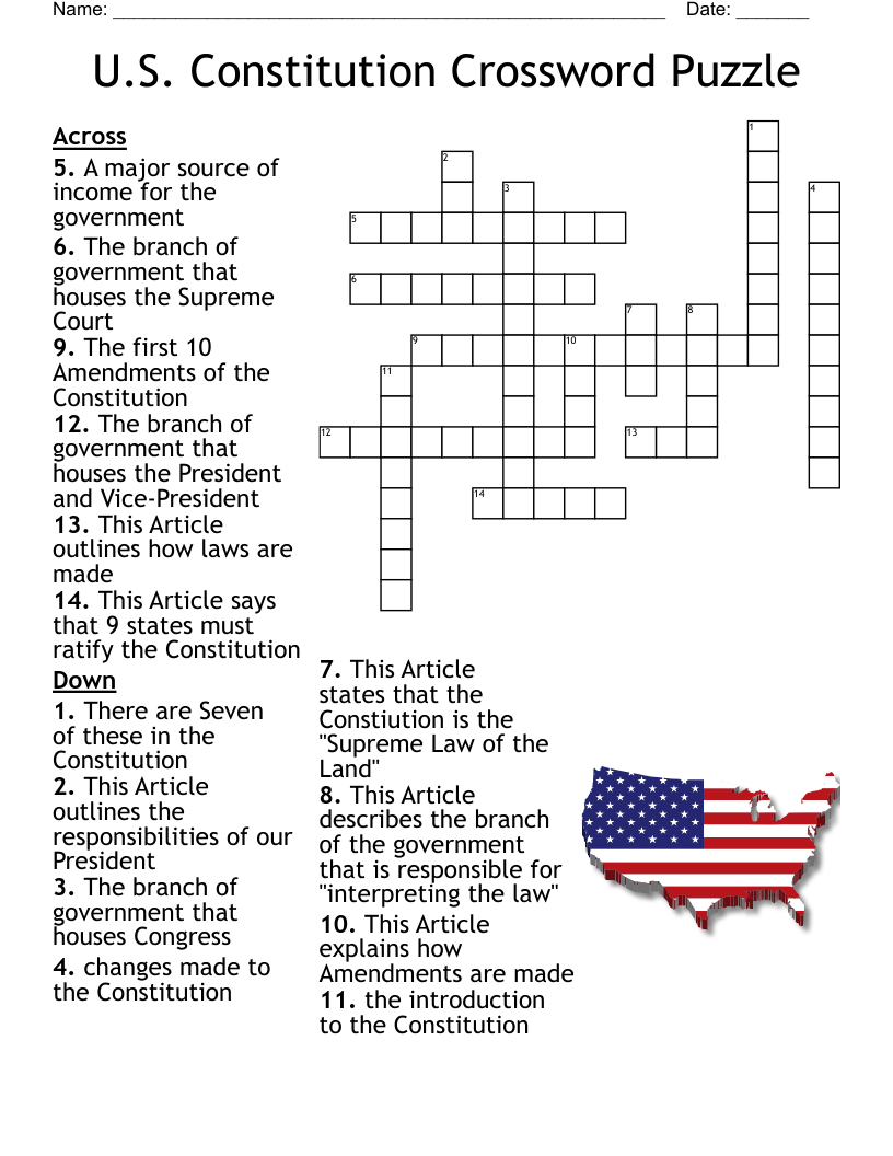 Constitution Components Crossword