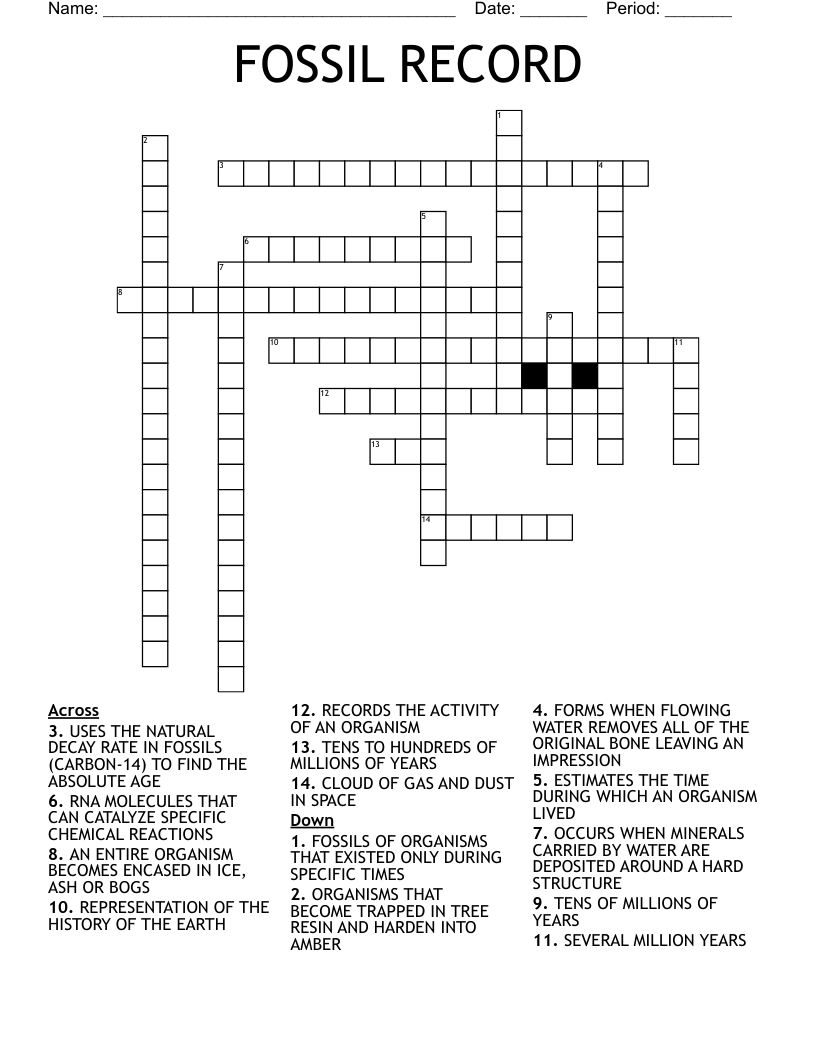 Historical Records Crossword