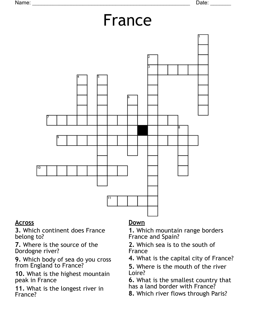 French River Crossword