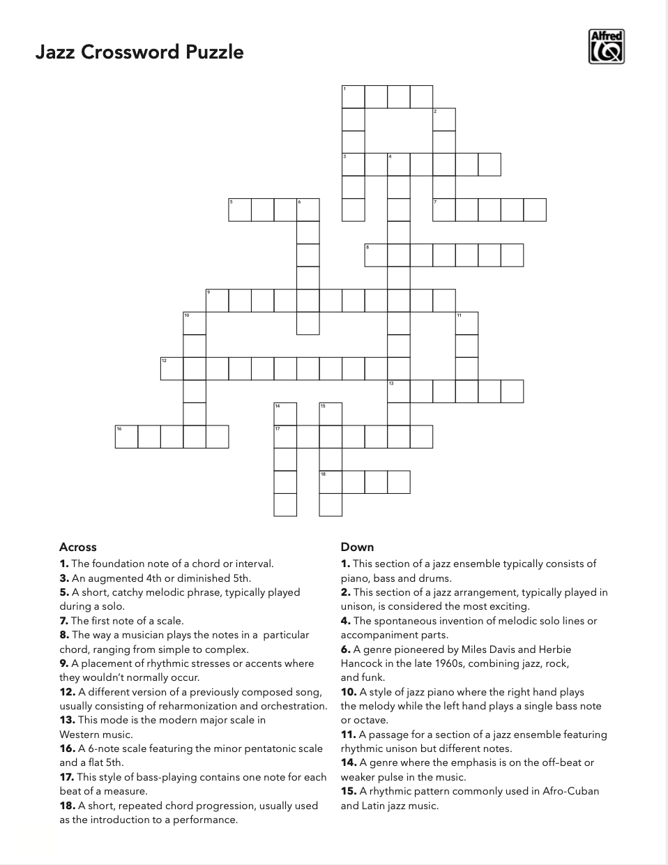Jazz Style Crossword