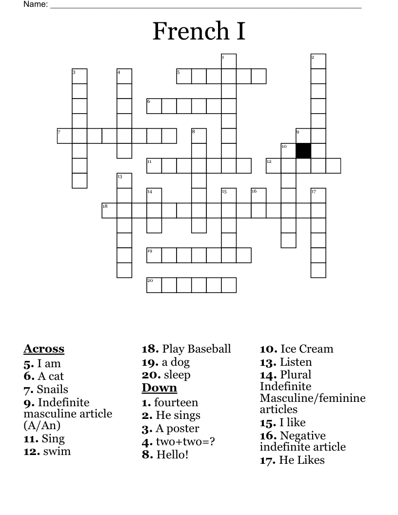 French Article Crossword Clue