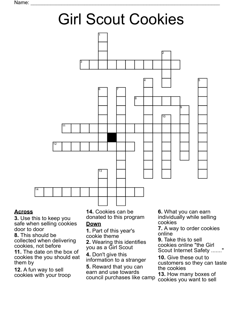 Girl Scout Cookie Type Crossword Clue