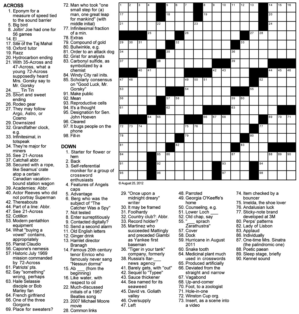 Good Luck Mr Gorsky Crossword Puzzle Good Luck Mr Gorsky Crossword Puzzle