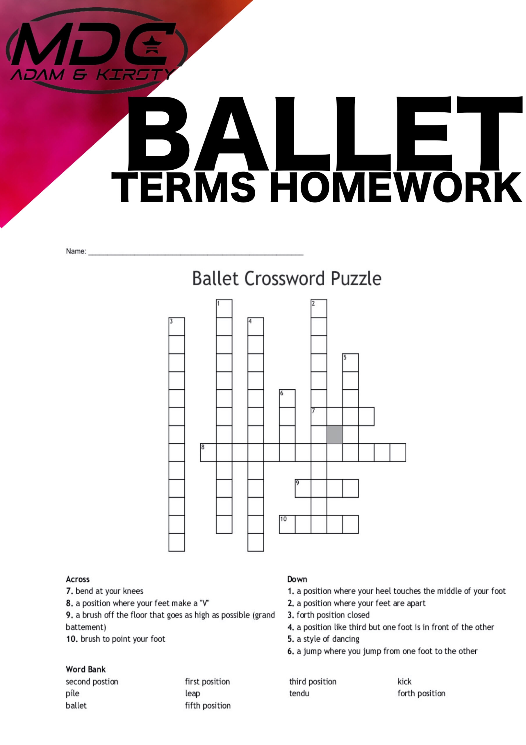 GRADED BALLET HOMEWORK MDC