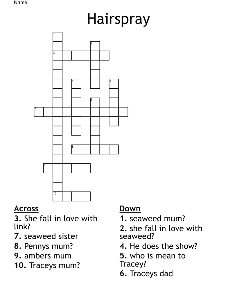 Little Sister In Hairspray Crossword Clue