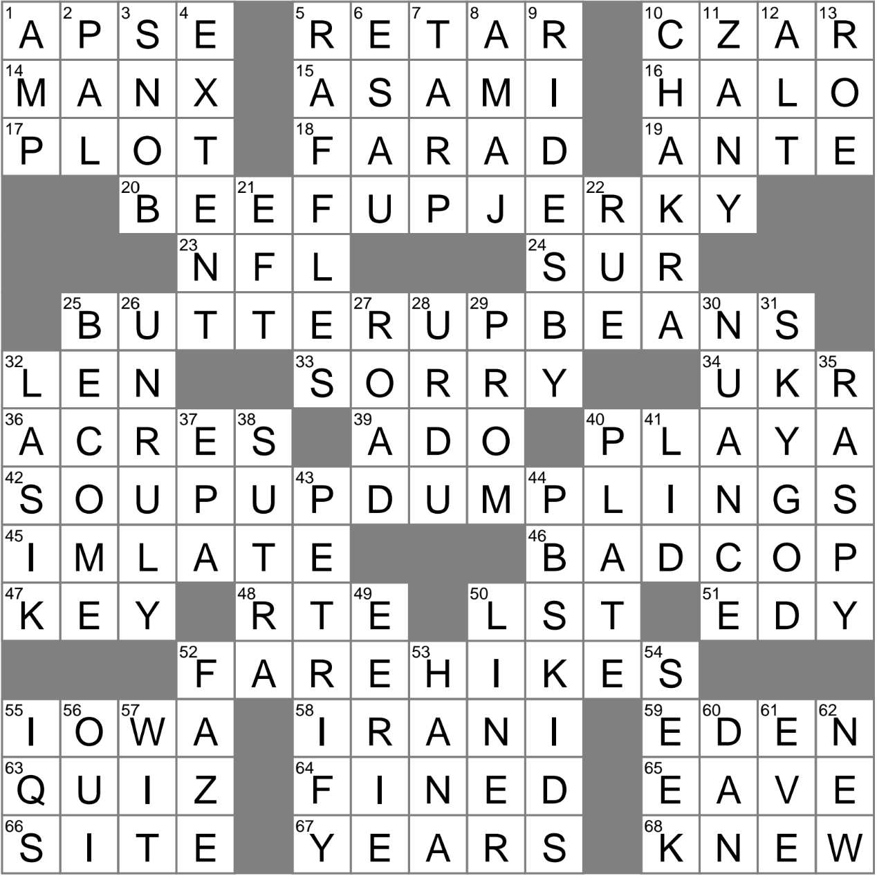 Hit Hard Crossword
