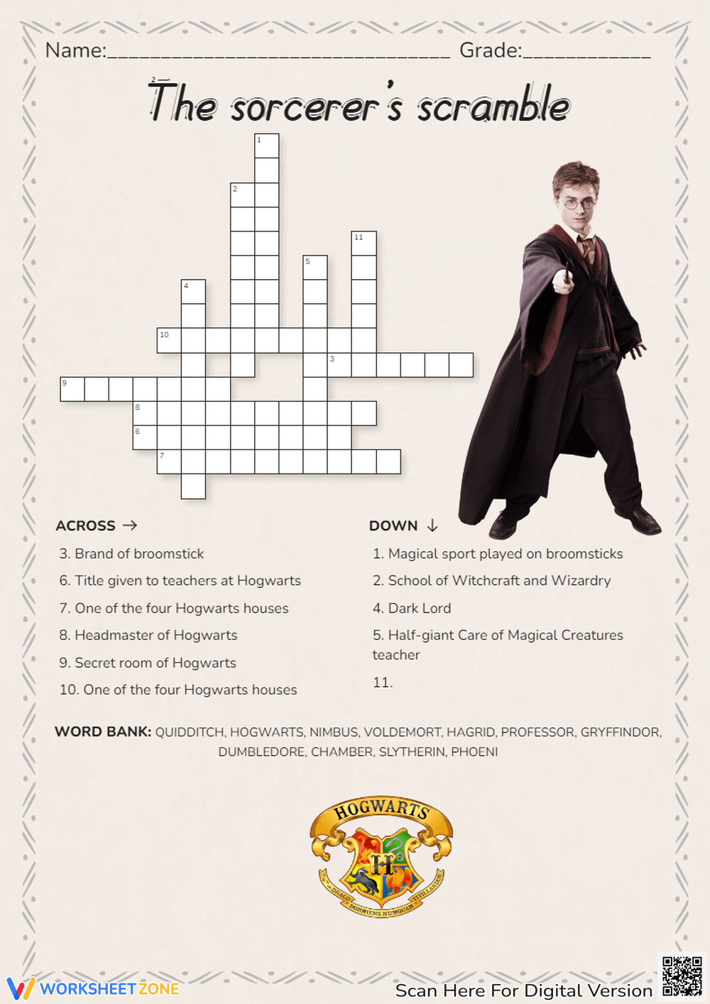 harry potter crossword harry potter crossword