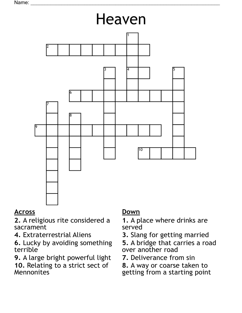 Heavens Crossword Puzzle
