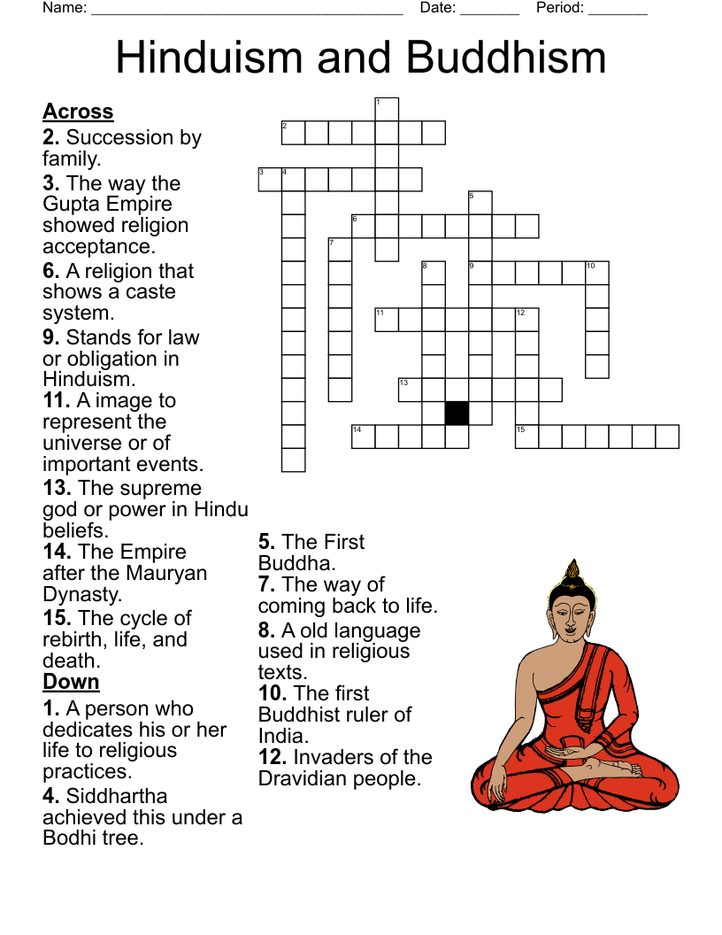 Hinduism And Buddhism Crossword WordMint Hinduism And Buddhism Crossword WordMint