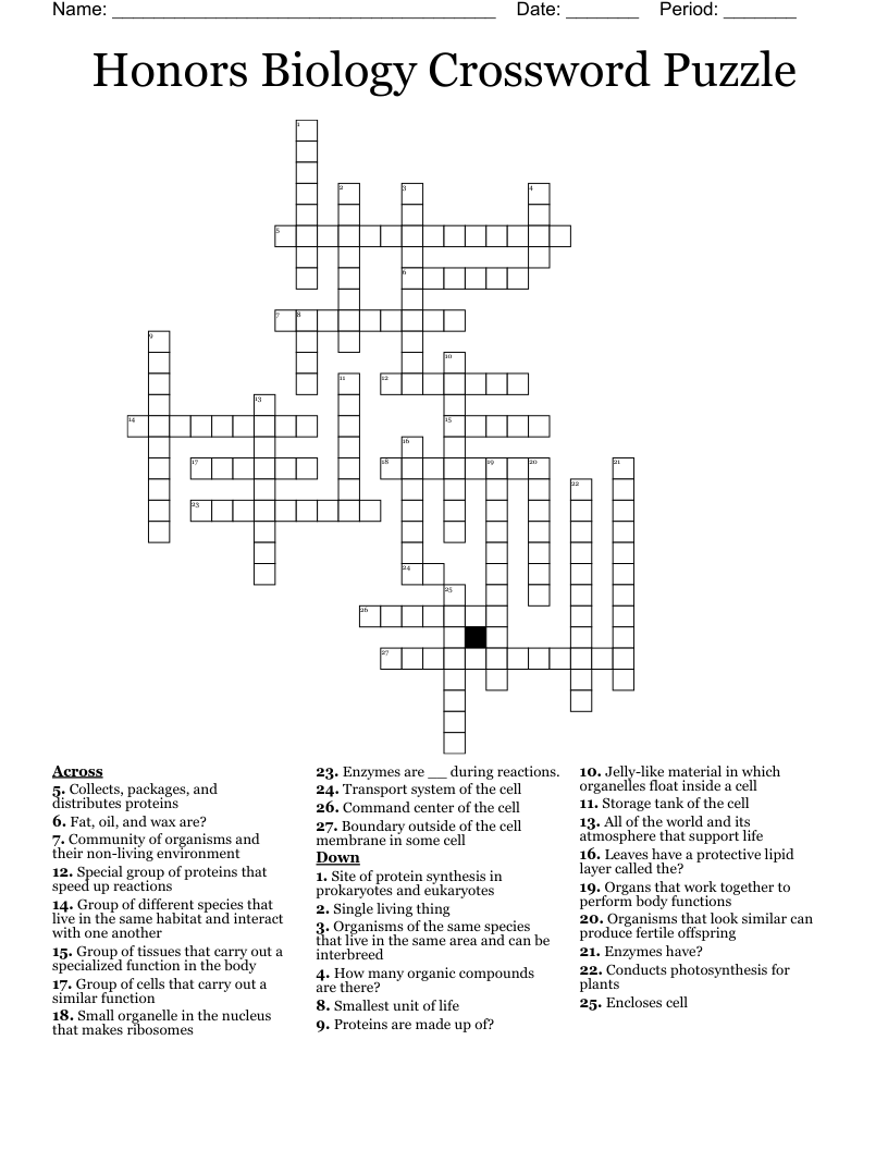 Biologically Floats Crossword