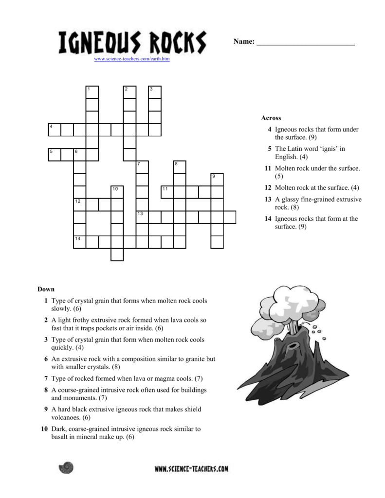 Molten Rock Crossword