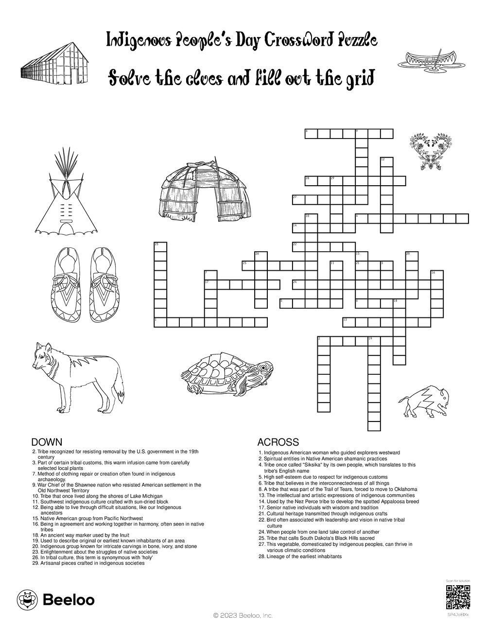 Indigenous People s Day Crossword Puzzle Beeloo Printable Crafts And Activities For Kids Indigenous People s Day Crossword Puzzle Beeloo Printable Crafts And Activities For Kids