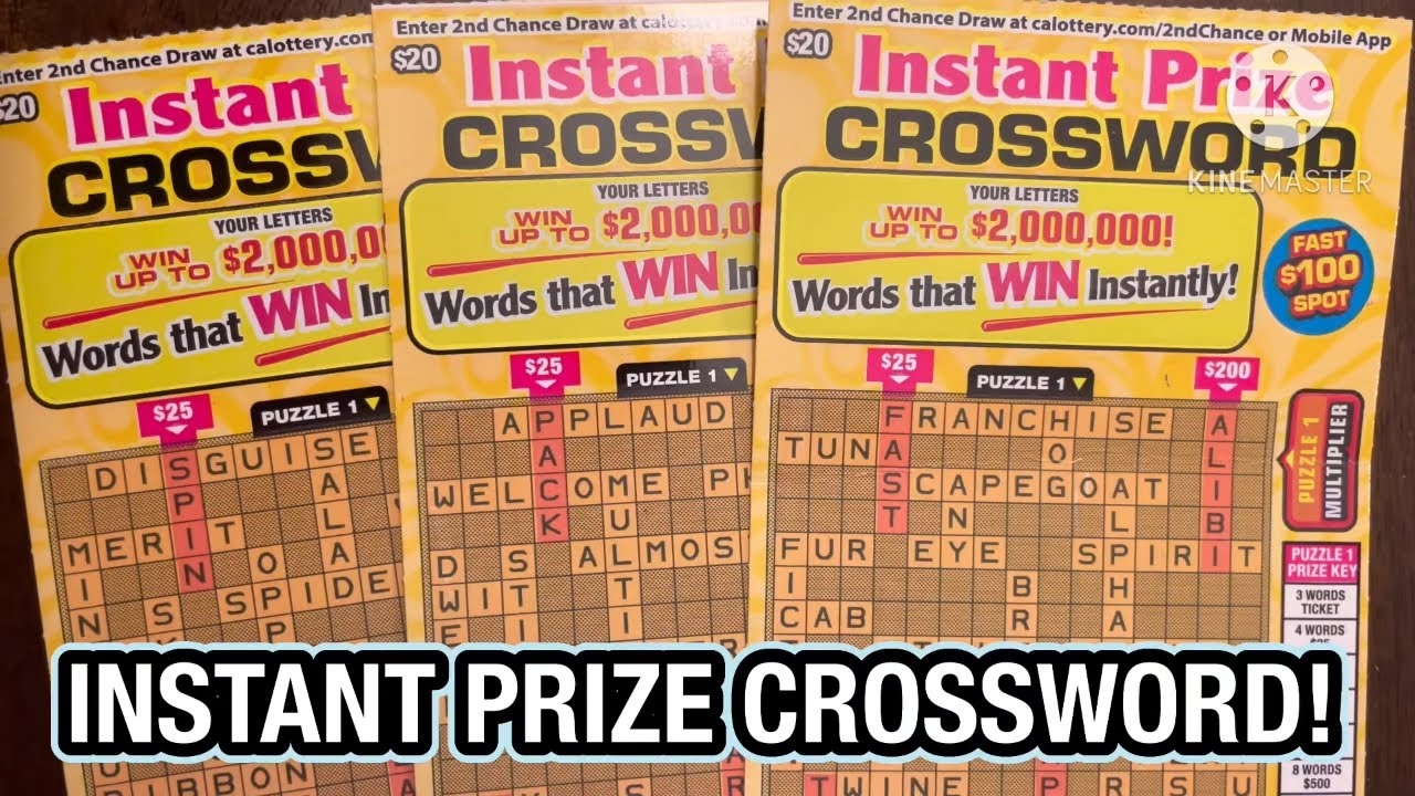 INSTANT PRIZE CROSSWORD CA Scratchers YouTube
