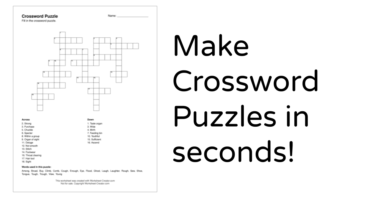 Introducing The Crossword Puzzle Worksheet Generator Worksheet Creator Blog Introducing The Crossword Puzzle Worksheet Generator Worksheet Creator Blog