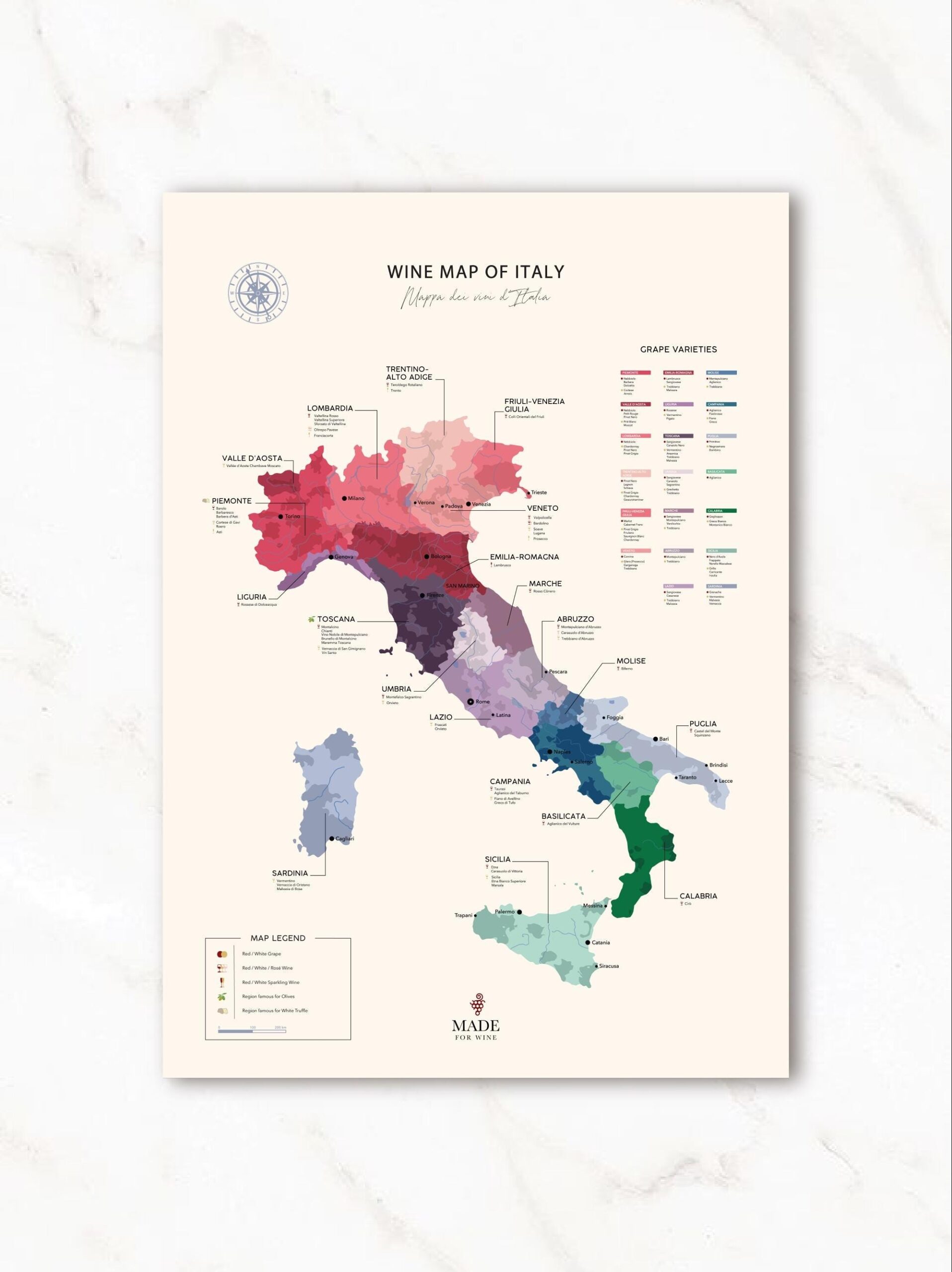 Italy Wine Print Etsy