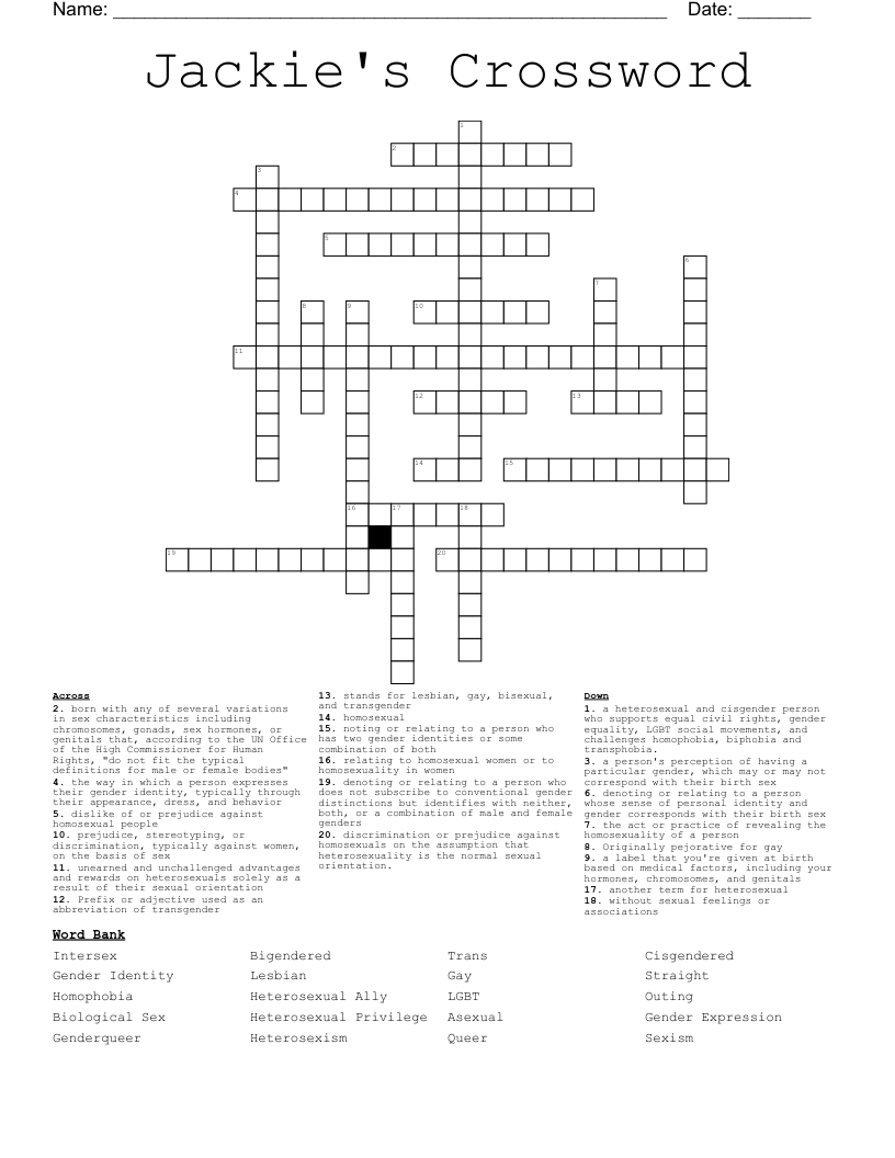 Jackie s Crossword WordMint