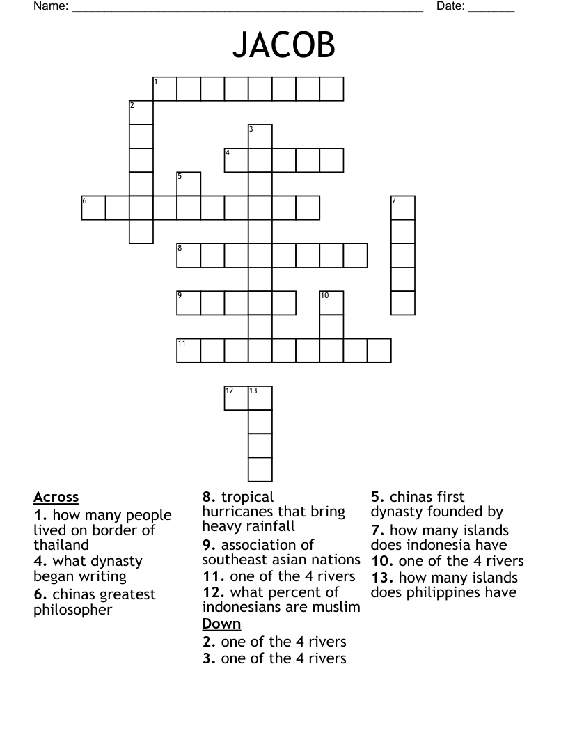 JACOB Crossword WordMint