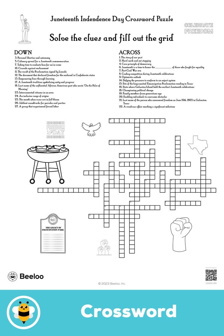 Juneteenth Indendence Day Crossword Puzzle