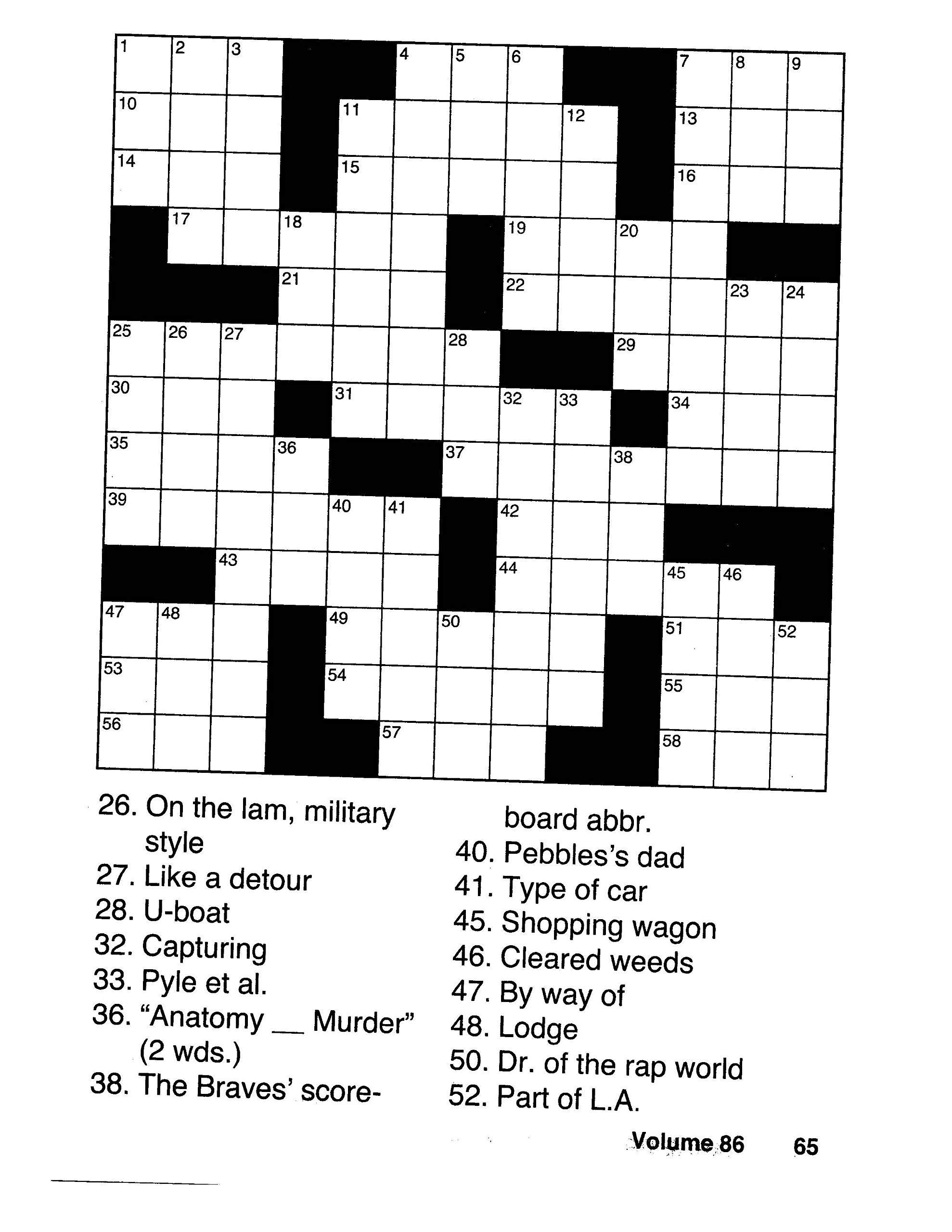 Large Print Crosswords