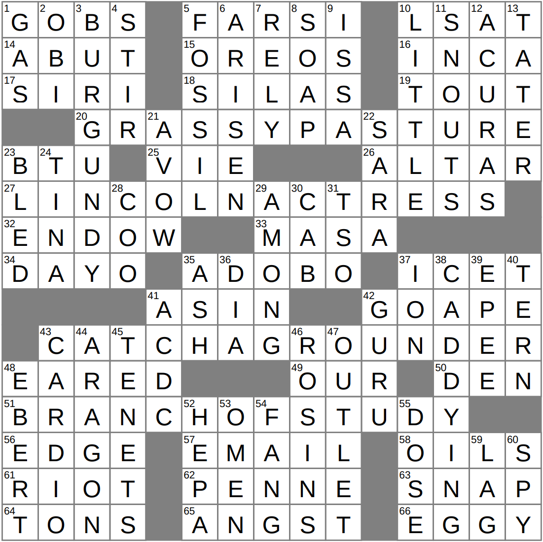 LA Times Crossword 20 Nov 25 Thursday LAXCrossword