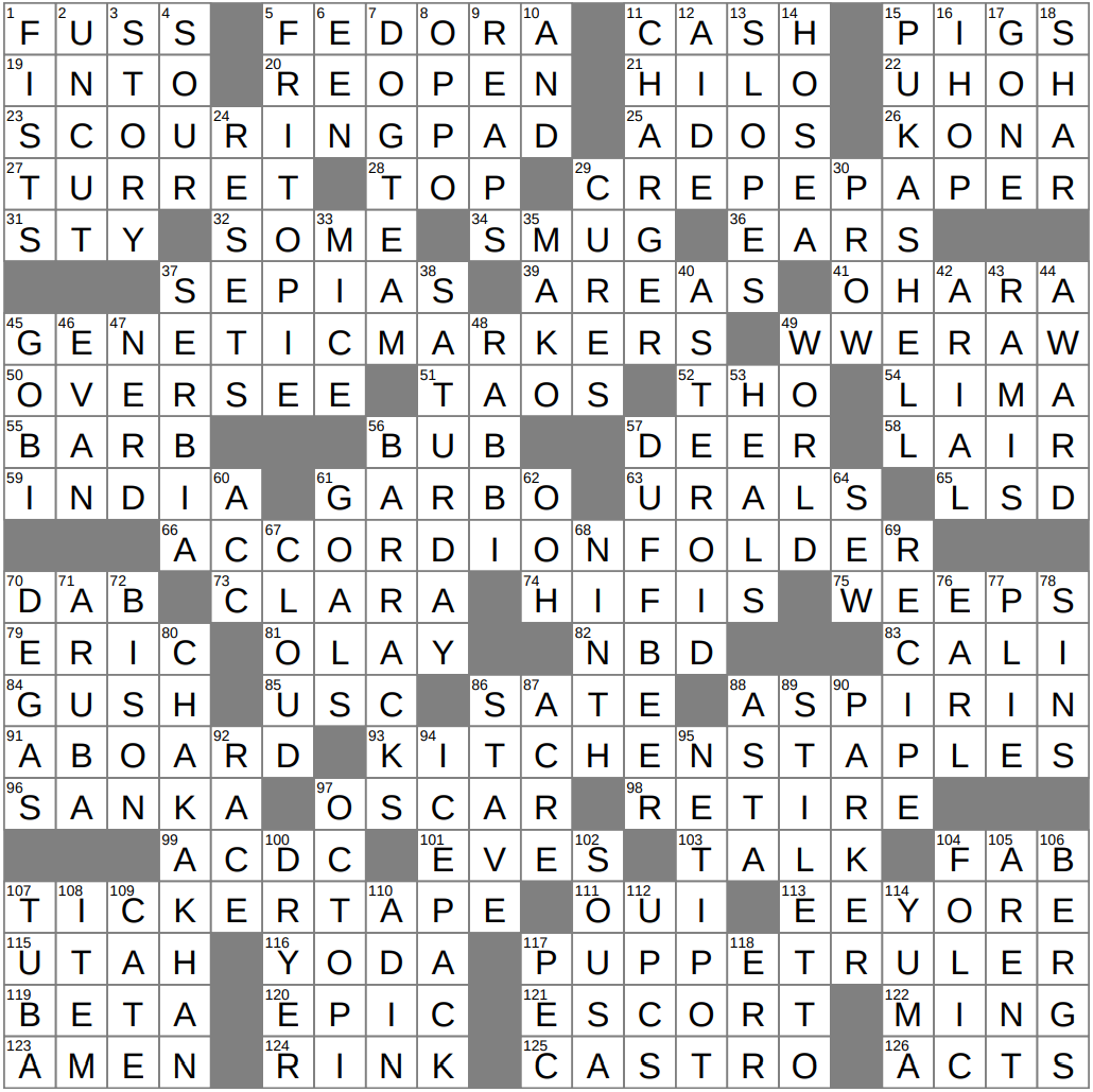 LA Times Crossword 22 Feb 26 Sunday LAXCrossword