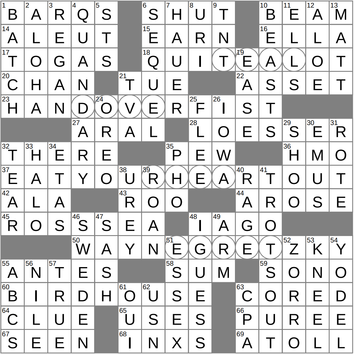 LA Times Crossword 23 Dec 25 Tuesday LAXCrossword