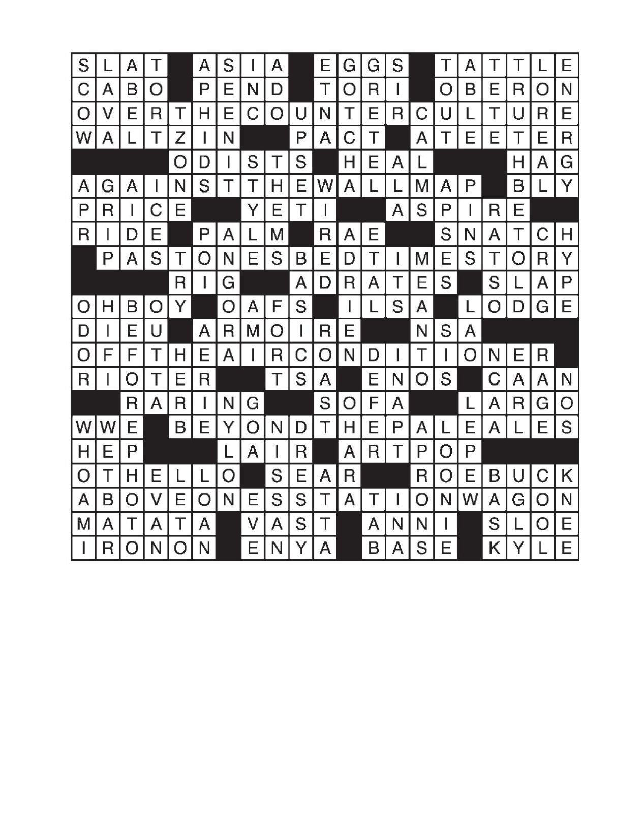 L.a.times Crossword Puzzle Solution