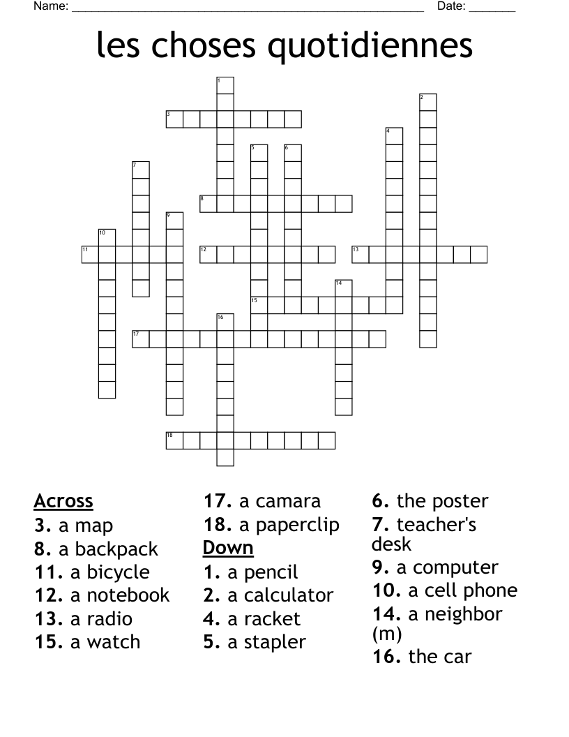 LECON 3A Crossword WordMint