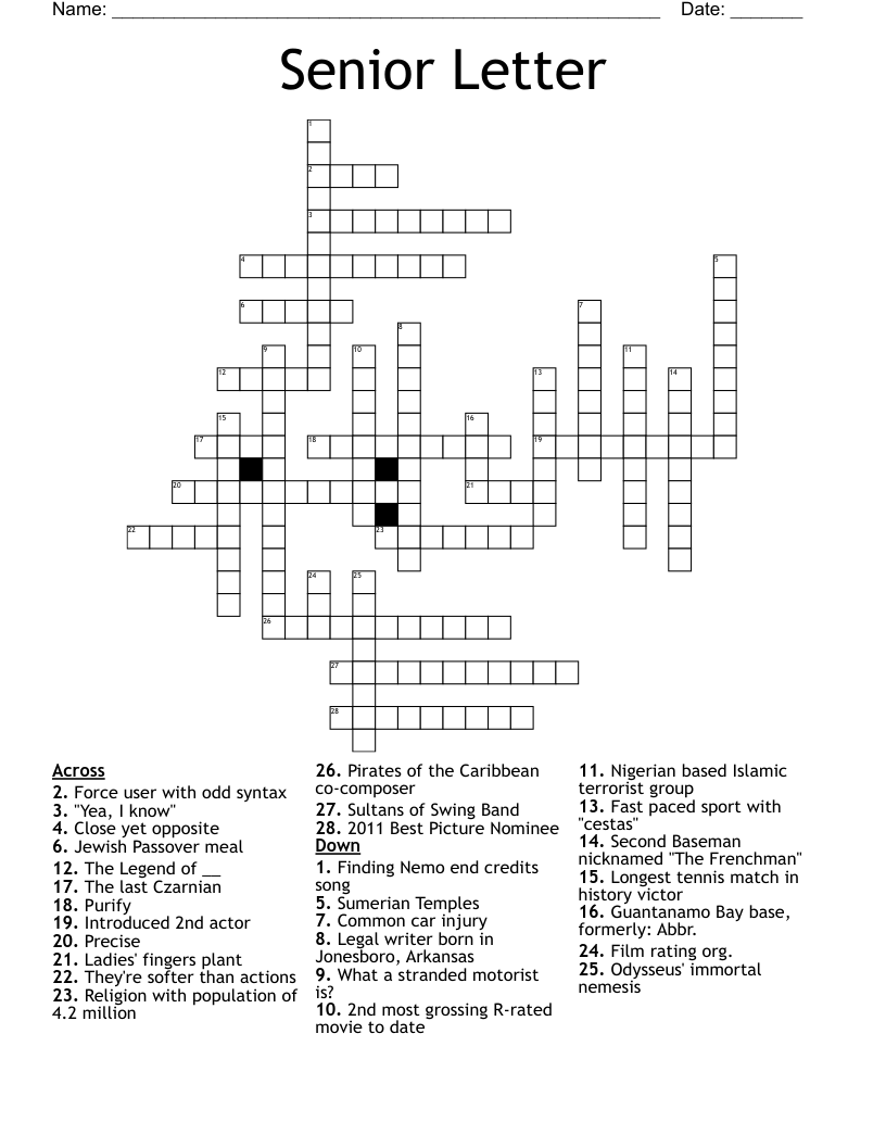 film effects abbr crossword