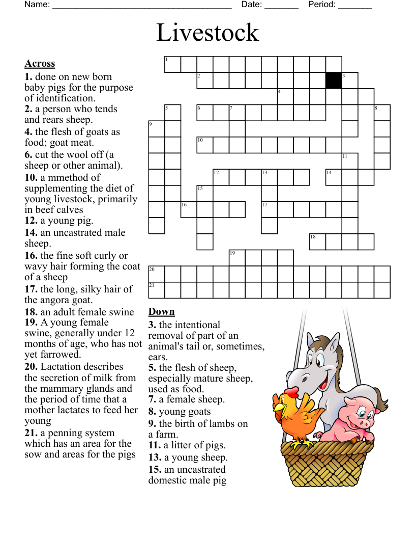 Livestock Feed Crossword