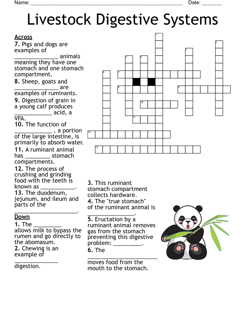 feed for livestock crossword
