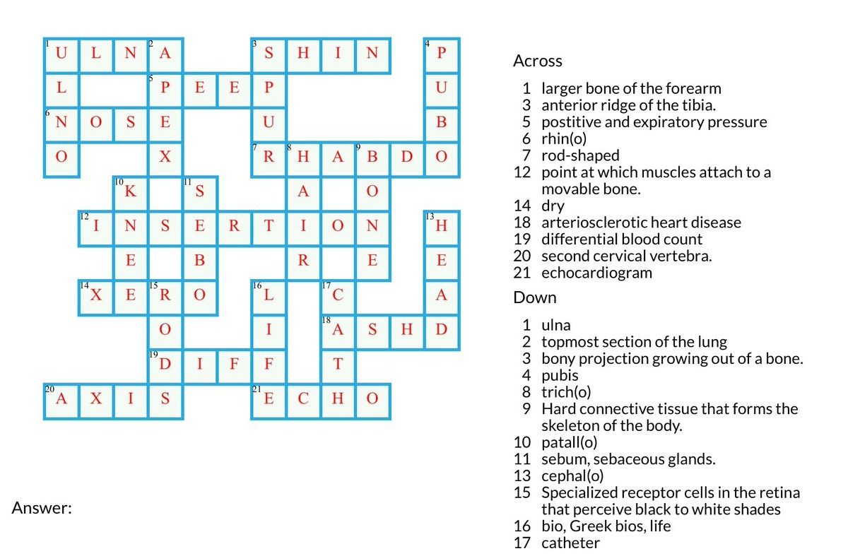 Medical Crossword Puzzle BASHKIR STATE MEDICAL UNIVERSITY B S M U P R E S S T E A M Dean s Office For International Students For Direct Admission s Visit Our University Official Website Https 