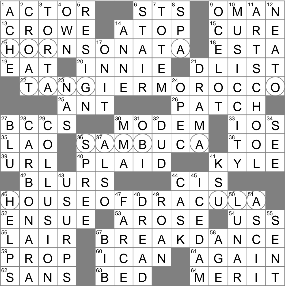 Mexican Sandwich Crossword