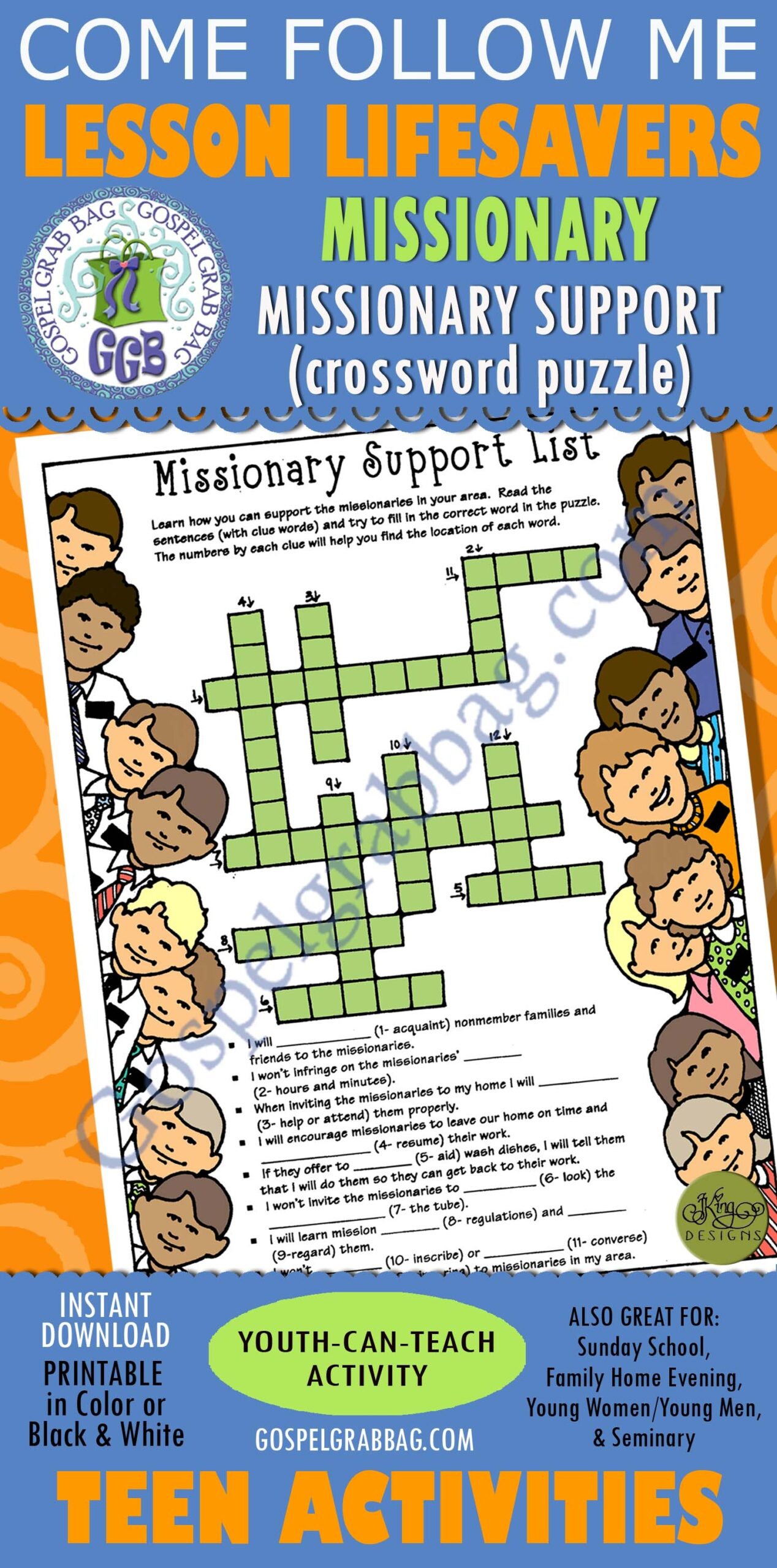 Missionary Work Teaching LDS Lesson Activity Missionary Support Crossword December Come Follow Me Hastening The Lord s Work Gospel Grab Bag