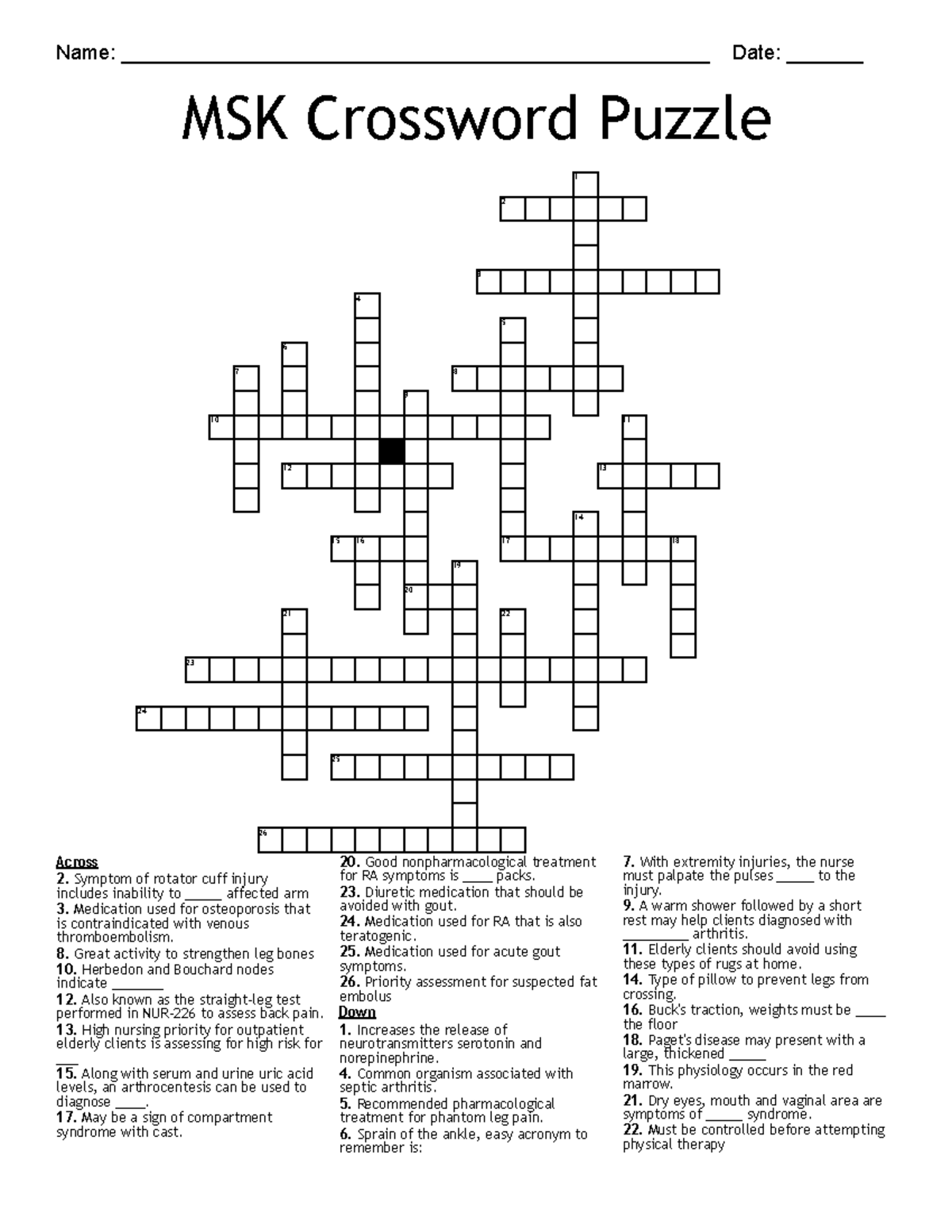 ankle bones crossword