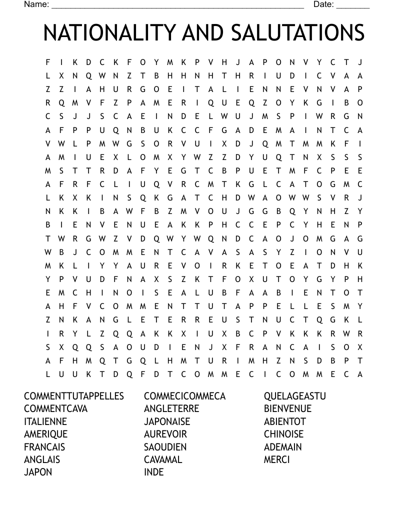 francais neighbor crossword