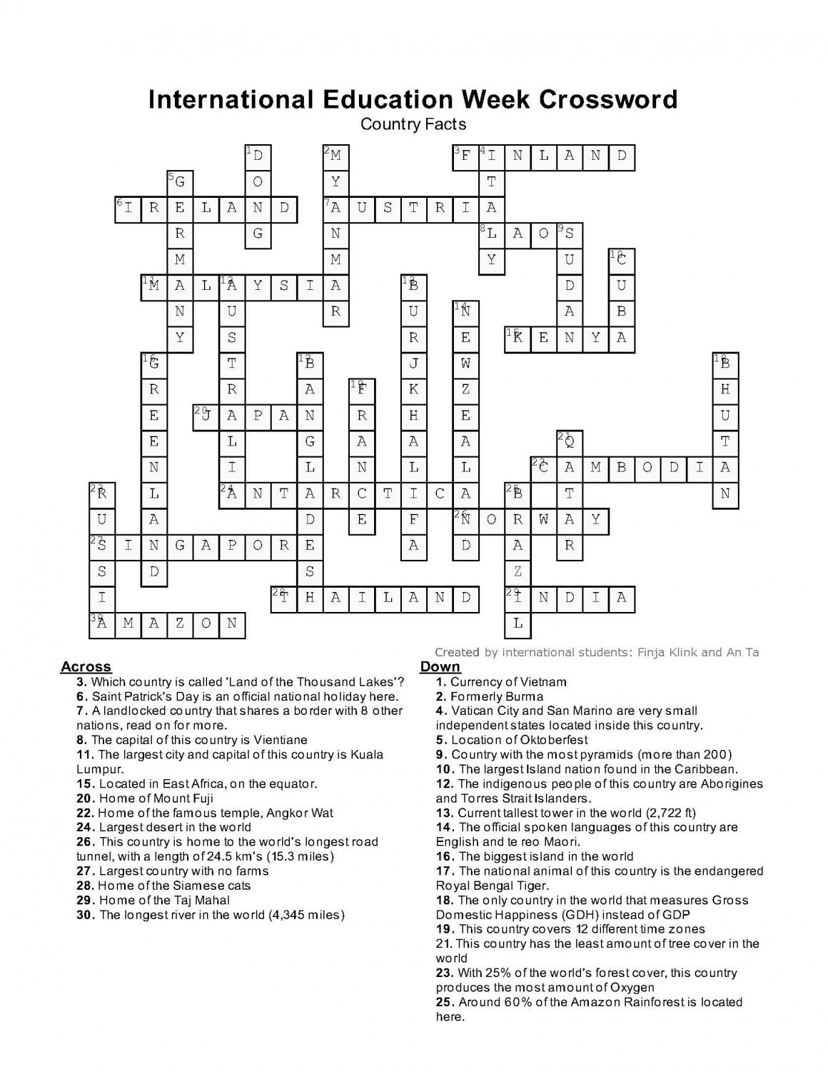 Need A Break Try This Crossword Puzzle Put Together By El Camino s International Students El Camino College The Union Need A Break Try This Crossword Puzzle Put Together By El Camino s International Students El Camino College The Union