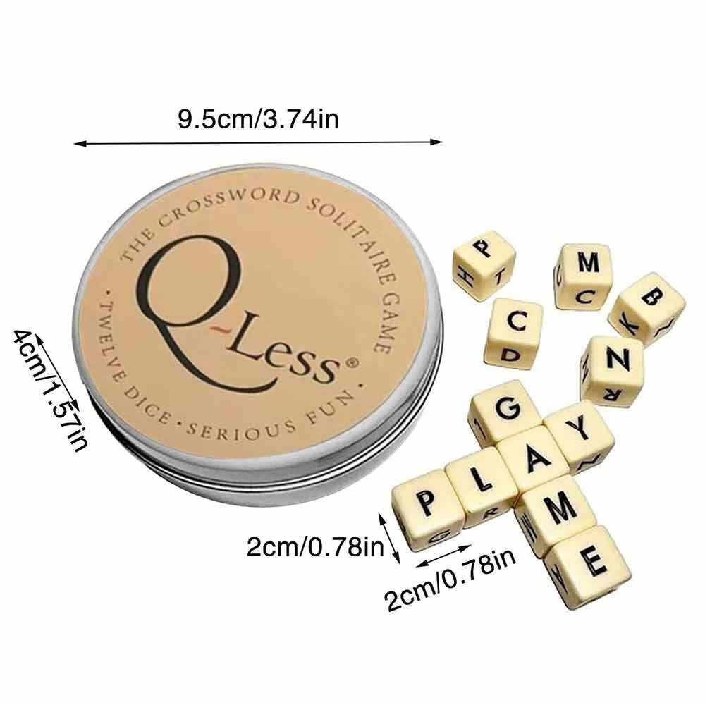 New Q less Dice Game With Twelve Dice Letters The Crossword Solitaire Game EBay