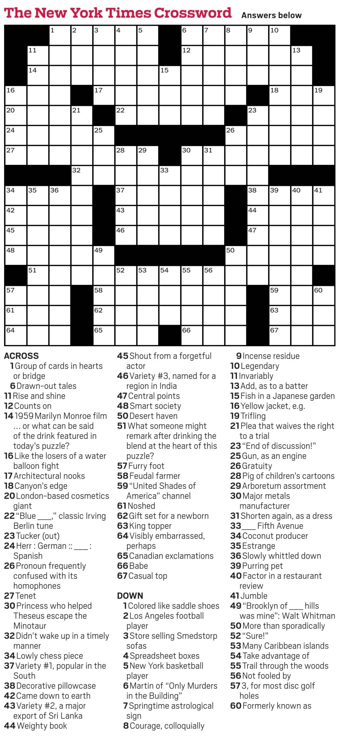 New York Times Daily Crossword Puzzles